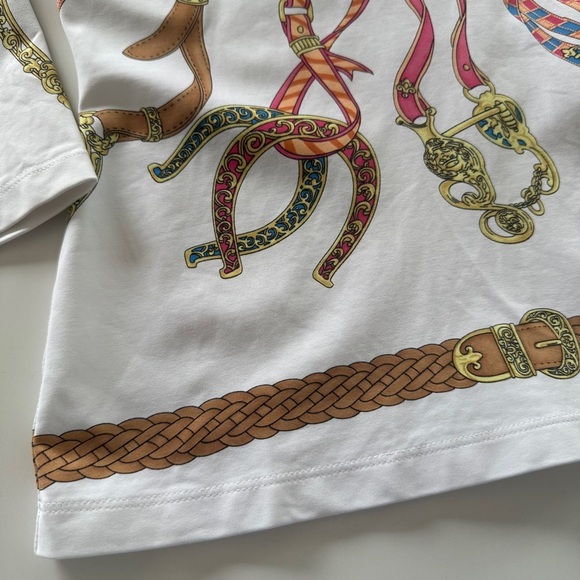 J. McLaughlin-Catalina Cloth-Printed-3/4 Sleeve-White-Colorful-Top-Size XS - Picture 6 of 9